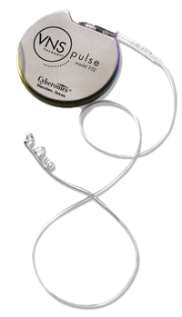 A VNS device on a white surface